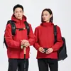 Chaqueta de algodón para exteriores de una sola pieza con forro polar grueso y logo personalizado, a prueba de viento e impermeable, adecuada para senderismo y montañismo, abrigo cálido para hombres y mujeres