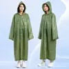 Impermeable de EVA, estilo portátil para adultos, moderno, engrosado, transparente, longitud extendida, poncho de lluvia de una sola pieza, al por mayor, con capucha y cordón