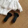 Colección de Verano: Pantuflas de gamuza para mujer con tacón bajo, perfectas para combinar con faldas, con tacón de cuña, punta cuadrada y diseño de estampado de leopardo, ideales para usar al aire libre.