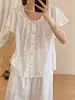 2026 Verano Nuevo Cardigan Camisa para Mujer Ganchillo Calado Floral Top Artístico Fresco Manga Corta Casual Transfronterizo