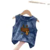 Chaleco de Algodón Puro para Niños y Niñas, Nuevo Camiseta sin Mangas de Verano Tie-Dye Versátil Elegante con Estampado de Dibujos Animados