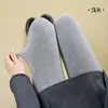 Meia-calça Cinza Rombo Vazada Primavera e Outono Fina Algodão Puro Leve Pressão Emagrecimento Cinza Verão Roupa Externa Leggings Meia-calça