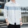 Primavera e Outono camisa masculina de manga comprida casual estilo Hong Kong Japonês solto verão novo ferramental camisa casaco masculino da marca na moda