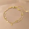 Conjunto de Joias Que Não Desbota, Nova Pulseira de Aço Titânio para Mulheres, Joia de Mão da Moda Versátil Estilo Ins, Joias Femininas, Sensação de Alto Padrão