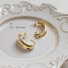 Pendientes de plata S925 con forma de C, estilo simple, con personalidad de nicho, diseño versátil, hechos a mano, accesorios para joyería