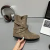 Primer Encuentro Temporada Estilo Retro Desierto Tacón Oculto Botas Vaqueras Mujer 2026 Otoño/Invierno Nueva Llegada Caña Corta Adelgazantes Botas Estilo Martin Moda