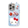 Boneca Gato Kt Adequada para Apple 17 Capa de Celular Fofa Iphone16Promax Desenho Animado 15 Fio de Pena 14 Senso de Alto Padrão