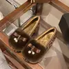 Sapatos Mary Jane Franceses de Pelo Plus Size Outono Inverno 2026 Novo Design Sensação Uso Externo Plus Veludo Quente Slip-on Sapatos de Algodão