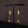 Bolsa de la Suerte de Aretes Florales de Estilo Chino Nuevo, Nuevos Aretes de Gancho Populares, Aretes Niche de Alta Gama, Aretes Únicos, Joyería de Estilo Chino