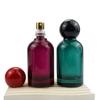 Botella de perfume de vidrio cilíndrica de fondo grueso de 100ml50ml30ml al por mayor, subbotella sellada con tapa de bola