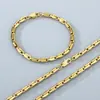 Versátil Collar con Hebilla Estilo Japonés Moda Tendencia Cadena en Forma de U de 4.5 mm Electrochapado al Vacío Set de Pulseras para Hombre de Acero de Titanio