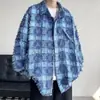 Camisa Plaid Solta de Manga Longa Tendência Estilo Hong Kong para Homens, Primavera e Outono de 2026, Jaqueta Casual Oversized Elegante de Alta Qualidade