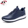 Novos Sapatos de Golfe Masculinos para Outono e Inverno Xadrez Respirável Casuais Antiderrapantes Resistentes ao Desgaste para Exterior com Travas