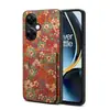 Denior É Adequado para Capa de Celular de Couro Floral de Madeira Macia para Oneplus 13 e Capa de Celular com Porta-Cartão para Oneplus Ace3Pro