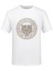 2026 Nueva Camiseta para Hombre con Cabeza de Tigre de Pedrería Manga Corta Verano Marca de Moda Talla Grande Casual para Papá Manga Corta