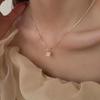 Colar Quadrado de Concha Estilo Frio Luxo Leve Design de Nicho Feminino Corrente para Clavícula Versátil Simples Acessórios da Moda da Internet