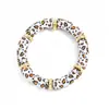 Joia Pulseira Curva Estampa de Leopardo Moda Transfronteiriça Europeia e Americana, Pulseira de Bambu Simples Estilo Ins Manchadora Pulseira Elástica