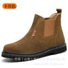 Sapatos de Proteção para Trabalho Masculino, Sapatos de Soldagem de Couro com Solado de Pneu, Sapatos de Segurança Resistentes a Altas Temperaturas, Calçados de Trabalho, Respiráveis e Leves