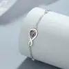 Pulsera de amor con zirconita de 8 palabras para mujer, plata de ley 925, diseño personalizado, pulsera de zirconita colorida, joyería simple de plata estilo Ins
