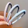 Diadema de Tela a Cuadros para Niñas con Dientes para Bebé, Lazo para el Cabello Antideslizante, Diadema Simple para Fijar Mechones Sueltos Infantiles, Nuevo