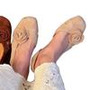 Versión de Piel de Oveja~Exquisitos Zapatos de Tacón Cuadrado con Estampado Floral Estilo Francés para Mujer, Zapatos Elegantes de Verano 2025 para Combinar con Faldas, Zapatos de Salón Camelia