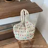 Bolso de Hombro Estilo Perezoso para Viajes a la Costa para Mujer, Bolso Tejido de Vacaciones para Mujer, Bolso Tote Casual de Gran Capacidad para Verano, Bolso de Axila
