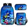 Mochila Sonic de Amazon Bolsa Escolar para Estudiantes Bolsa para Comida Infantil Estuche Lindo Juego de Tres Piezas Mochila Escolar que Reduce la Carga Infantil
