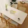 Toalha de mesa simples estilo nórdico, à prova d'água e resistente a óleo, PVC sem lavagem, jogo americano de couro resistente ao calor para casa, toalha de mesa retangular para mesa de centro