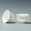 Xícara de Chá de Porcelana Branca com Textura Semelhante ao Jade, Xícara de Chá Kung Fu para Uso Doméstico, Xícara de Mestre, Novo Estilo Chinês, Conjunto de Chá com Caligrafia Escrita à Mão, Xícara Única