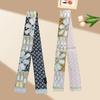 Bufanda de Seda Larga de Sarga de Alta Calidad Bufanda de Seda Estampada Corbata Bolsa Lindo Pañuelo para el Cabello Bufanda para Mujer Versátil Cinta Bufanda Transfronteriza