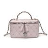 Bolsa Pequena de Corrente Romboidal Moda Feminina 2025 Nova Sensação de Alto Padrão Bolsa Caixa com Brilhantes Elegante Bolsa de Ombro Transversal Tendência