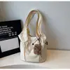 Bolsa de Lona Casual Estilo Japonés Nueva Primavera para Mujer, Bolso de Hombro Versátil Simple y de Moda, Bolsa Tote de Gran Capacidad