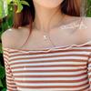 Colar Urso Concha Aço Titânio Não Desbota Feminino Tendência Celebridade da Internet Elegante Ouro Rosa Aço Titânio Corrente Clavícula Design Nicho
