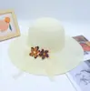 Sombrero de Verano para Mujer para la Costa Sombrero de Sol para Vacaciones Sombrero de Playa Sombrero de Paja de Ala Ancha para Viajes al Aire Libre Moda Coreana Sombrero de Sol