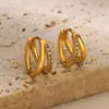 Brincos de laço de amor de ouro de alta qualidade europeus e americanos brincos de moda vento frio explosões ins joias de aço inoxidável