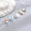 Colares Série de Animais Fofos Flocados Transfronteiriços Corgi Bichon Elefante Azul Coelho Panda Pingente Colares Outono e Inverno