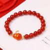 Pulseira de Ágata Vermelha Natural Ponto Feminina Nova Guofeng Benmingnian Calcedônia Coelho Pulseira de Moda de Luxo Leve para Namorada