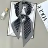 Bufanda Larga Pequeña de Seda para Mujer Verano Cuello Elegante Moda Corbata Cinta para el Cabello Bolsa Diadema Combinación Camisa Cinturón de Cuello Cinturón