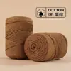 Hilo de Algodón Hueco de Hilo Redondo de 2 mm para Tejer Sombrero DIY Hilo de Grosor Medio Ganchillo Cojín Muñeca Material Algodón Hueco de 2 mm