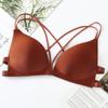 Ropa Femenina Estilo Coreano con Hebilla Delantera Versátil Espalda Cruzada Hermosa Tirante Fino para Escuela Secundaria Inferior Superior Ropa Interior Push-up Sujetador para Pecho Pequeño para Estudiantes