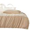 Conjunto de quatro peças 100% algodão de fibra longa, leve e de luxo, 60 contagens, capa de edredom bordada, lençol com elástico, conjunto de três peças, roupa de cama de cor sólida
