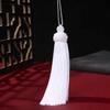 Borla Corta Gorda de 10 cm de Seda de Hielo DIY Poliéster Corta Gorda Pequeña Borla Colgante Colgante con Cuentas Borla Corta Borla Colgante