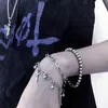 Pulsera Exagerada Cadena Hip Hop Joyería de Mano Estilo Frío Europeo y Americano Metal Doble Capa Cruz Pareja Pulsera