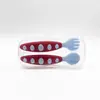 Tenedor y Cuchara para Bebé, Cuchara y Tenedor Especiales de Dos Colores para Bebé, Vajilla para Suplementos Alimenticios Infantiles, Cuchara y Tenedor de PP, Tenedor y Cuchara para Bebé