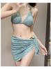 Biquíni Biquíni Fato de Banho Feminino Novo Sexy Águas Quentes Dividido Conjunto de Três Peças Celebridade da Internet Férias Fato de Banho Beira-Mar