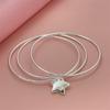 Pulsera de estrella de tres círculos plateada de exportación de comercio exterior, red roja popular en stock, suministro de pulsera en stock al por mayor