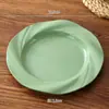 Plato Sencillo Estilo Crema Comida Occidental Pasta de Gama Alta Plato para Ensalada Postre en Casa Plato Creativo para Frutas Snacks