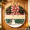 Letrero de puerta de madera impreso para productos nuevos transfronterizos, letrero redondo de bienvenida, colgante decorativo para puerta de Halloween de comercio exterior para Amazon