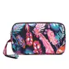 Bolso de Mano para Mujer Lienzo Artístico Billetera Larga de Tres Capas Bolso de Mano para Mujer Gran Capacidad Portallaves Monedero Casual Bolso para Teléfono Móvil