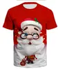 Camiseta de hombre de moda transfronteriza con estampado 3D de patrón navideño, tendencia de moda, manga corta de verano, suministro directo de fábrica